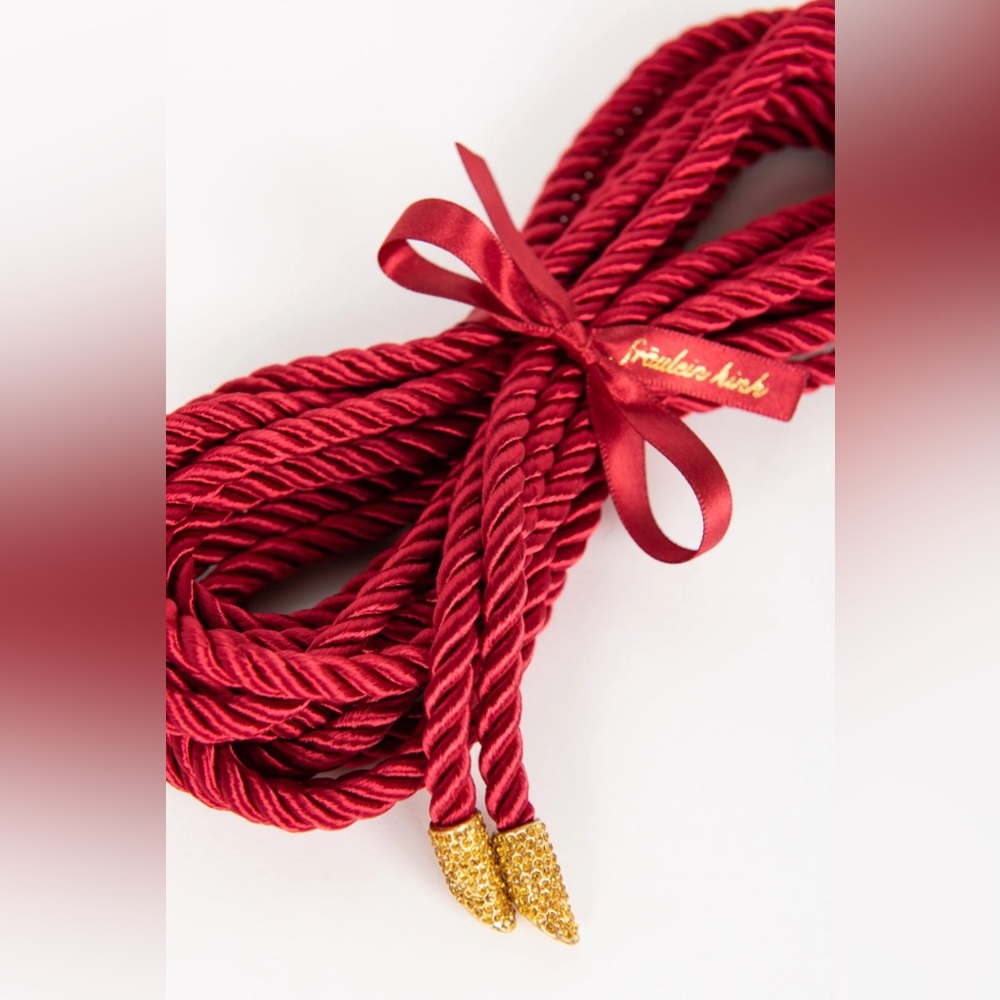 Fräulein Kink Rosso Lasso Red Bondage Rope Fetish Rope Gold Tips